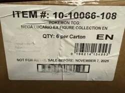 6 x MEGA Lucario Ex FIGURE Collection Box - Sealed CASE Pokemon Cards - Image 2