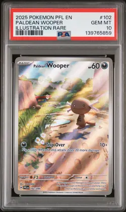 2025 POKEMON PFL EN-PHANTASMAL FLAMES ILLUSTRATION RARE PALDEAN WOOPER PSA 10 - Image 1
