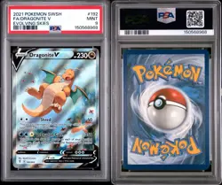Pokemon Dragonite V Full Art 192/203 SWSH07 Evolving Skies Holo PSA 9 2021 Mint - Image 3