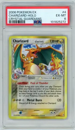 2006 POKEMON EX CRYSTAL GUARDIANS #4 CHARIZARD-HOLO PSA 6 - Image 1