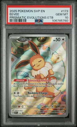 2025 Pokemon SVP EN-SV Black Star Promo Eevee #173 Prismatic Evol Etb PSA 10 - Image 1