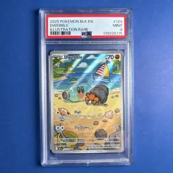 2025 POKEMON BLK EN-BLACK BOLT ILLUSTRATION RARE #129 DWEBBLE PSA 9 - Image 1