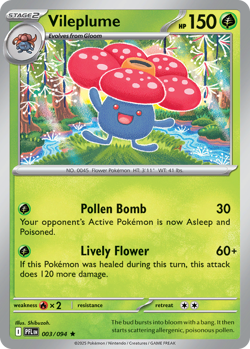 Vileplume (Cosmos Foil) - 003/094 - Rare - Phantasmal Flames - NM/M - PFL - Image 3