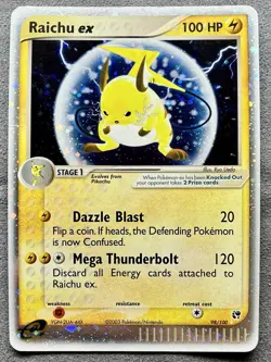 Pokemon TCG Raichu EX Sandstorm Card 98/100 Ultra Rare Holo DMG - Image 1