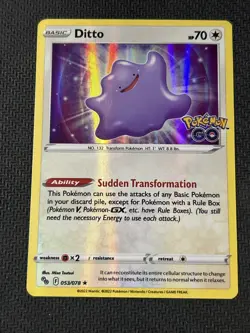 2022 Ditto 53/78 - Holo Rare - Pokemon GO Stamped - NM/MINT Pokemon TCG - Image 1