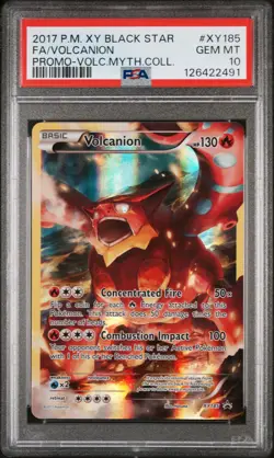 2017 POKEMON XY BLACK STAR PROMO #XY185 FULL ART/VOLCANION PSA 10 - Image 1