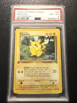 1999 Pokemon Jungle Pikachu 1st Edition #60 PSA 9 - Image 1