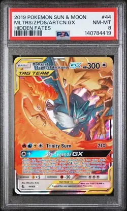 Pokemon Moltres & Zapdos & Articuno GX Ultra Rare Holo PSA 8 Hidden Fates 44/68 - Image 1