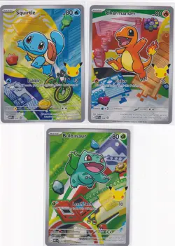 NEW Bulbasaur Squirtle Charmander (MEP 37 38 39) Pokemon Promo First Partner NM - Image 1