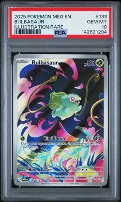2025 POKEMON MEG EN-MEGA EVOLUTION ILLUSTRATION RARE #133 BULBASAUR PSA 10 - Image 1