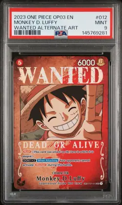 2023 ONE PIECE OP03-PILLARS OF STRENGTH #012MONKEY D. LUFFY WANTED ALTERNATE ART - Image 1