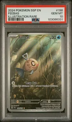 PSA 10 Grading Card Pokemon PTCG - SURGING SPARKS FEEBAS ILLUSTRATION #198 EN - Image 1