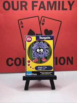 Tangela #114 PokeTrivia 1999 Burger King Perforated Pokemon Card - Image 1