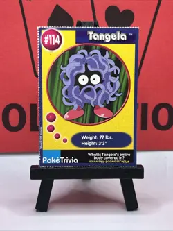 Tangela #114 PokeTrivia 1999 Burger King Perforated Pokemon Card - Image 2