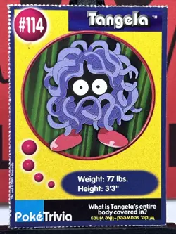 Tangela #114 PokeTrivia 1999 Burger King Perforated Pokemon Card - Image 3