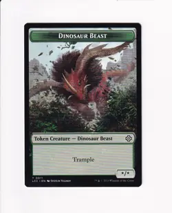 MAGIC COMMANDER LOST CAVERNS IXALAN DOUBLE TOKEN DINOSAUR BEAST / DINOSAUR (#1) - Image 1