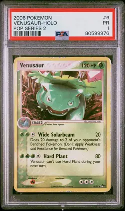 2006 POKEMON POP SER 2 #6 VENUSAUR-HOLO PSA 1 - Image 1