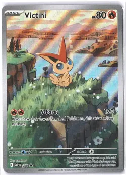 2025 Pokemon SV Black Star Promos SVP EN Victini #208 Illustration Collection - Image 1