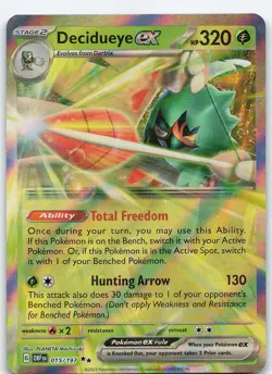 Decidueye ex 015/197 Double Rare Holo SV03: Obsidian Flames NM Pokemon - Image 1