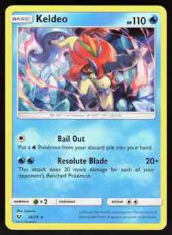 Keldeo 26/73 Rare Shining Legends Pokemon Holo Near Mint - Image 1