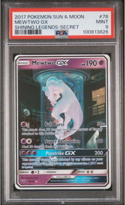 Pokemon Mewtwo GX Shining Legends Secret Rare #78 PSA 9 Mint - Image 1