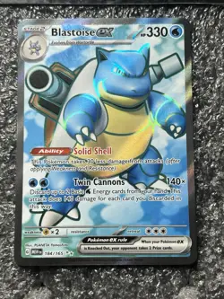 Pokemon TCG Blastoise EX Full Art 184/165 Scarlet Violet 151 Full art 2023 holo - Image 2
