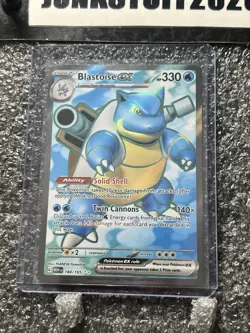 Pokemon TCG Blastoise EX Full Art 184/165 Scarlet Violet 151 Full art 2023 holo - Image 4