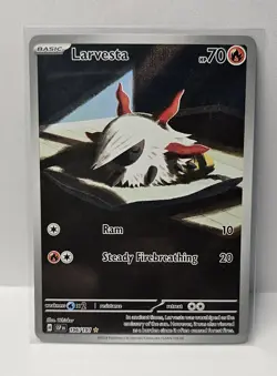 Pokemon TCG | Larvesta 196/191 Sv08: Surging Sparks Holo Pack Fresh - Image 1