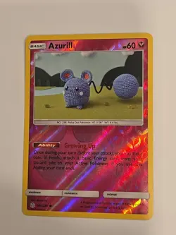 2019 Azurill 146/236 Cosmic Eclipse Asako Ito Reverse Holo Knit Pokemon LP - Image 1