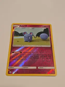 2019 Azurill 146/236 Cosmic Eclipse Asako Ito Reverse Holo Knit Pokemon LP - Image 2