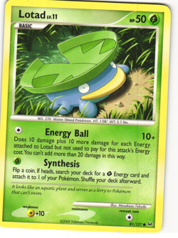 Lotad Common Pokemon TCG Platinum 81/127 - Image 1