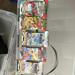 Pokemon TCG Booster Pack Lot Paradox Rift Silver Tempest Obsidian Flames 5 Pack - Image 1
