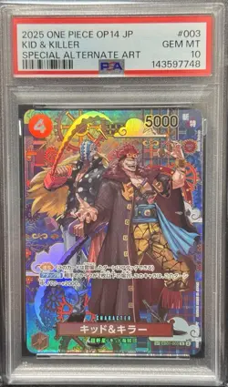 PSA10 Kid & Killer OP14-003 Special Alternate Art One Piece Card Japanese - Image 1