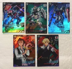 Lot of 5 Japanese Mobile Suit Gundam Arsenal Base Master Rare Card set - Image 1