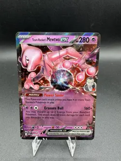 Team Rocket's Mewtwo ex 205 Sv: Scarlet & Violet Promo Pokemon Card Holo NM - Image 1