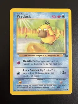 Psyduck 53/62 Fossil Set Unlimited 1999 Pokemon Card Common NM - Image 1