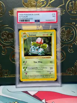 1999 POKEMON BASE SET SHADOWLESS #30 IVYSAUR PSA 7 - Image 1