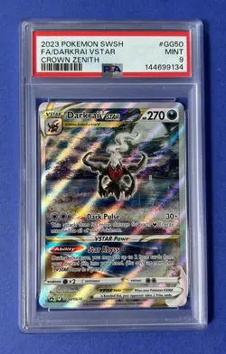 2023 Pokemon SWSH FA/Darkrai VStar Crown Zenith #GG50 PSA 9 MINT - Image 1