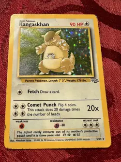 Pokemon TCG Kangaskhan Jungle 5/64 Holo Unlimited Holo Rare 1999 - Image 1
