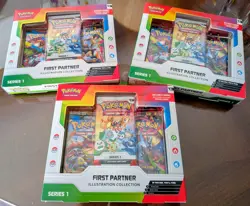 Pokemon TCG First Partner Illustration Collection Box Series 1 (LOT OF 3 SEALED) - Image 1