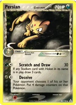 Pokemon TCG Persian (Delta Species) Uncommon Holon Phantoms 48/110 VLP - Image 1
