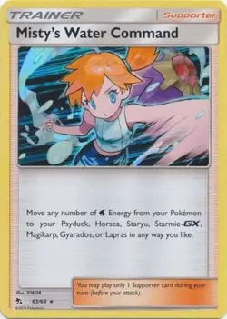 1x Misty's Water Command - 63/68 - Holo Rare NM-Mint Pokemon SM11.5 - Hidden Fat - Image 1