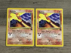 2 Card Lot MOLTRES #21 Aoki ERROR Black Star Promo WOTC Pokemon TCG Bundle NM - Image 1
