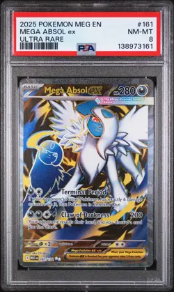 2025 POKEMON MEG EN-MEGA EVOLUTION ULTRA RARE #161 MEGA ABSOL EX PSA 8 - Image 1