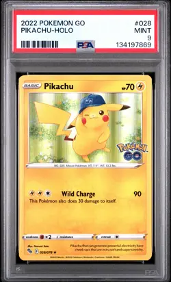 2022 POKEMON GO #028 PIKACHU-HOLO PSA 9 - Image 1