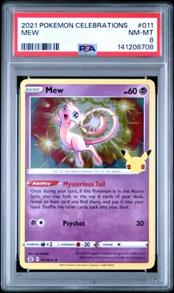 2021 POKEMON CELEBRATIONS #011 MEW PSA 8 - Image 1