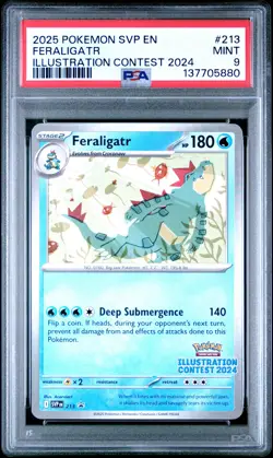 2025 POKEMON SVP EN-SV BLACK STAR PROMO #213 FERALIGATR PSA 9 - Image 1