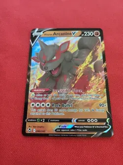 Pokemon: Hisuian Arcanine V #090/195 Silver Tempest Holo 2022 - NM - E14 - Image 3