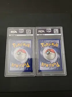 PSA 8 1999 POKEMON BASE SET UNLIMITED YELLOW CHEEKS #58 PIKACHU & Bulbasaur - Image 2