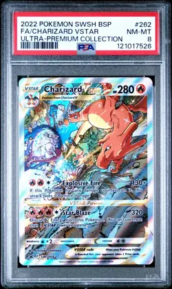2022 Pokemon Full Art Charizard VStar Ultra Premium Collection #262 PSA 8 - Image 1